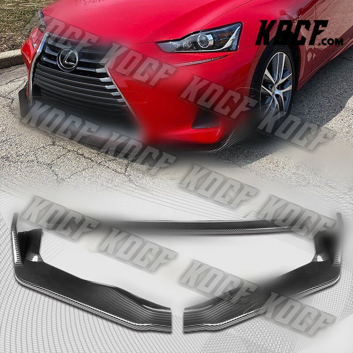 For 17-20 Lexus IS-Series AR-Style Carbon Look Front Bumper Splitter Spoiler Lip - KOCF.com - Car Parts