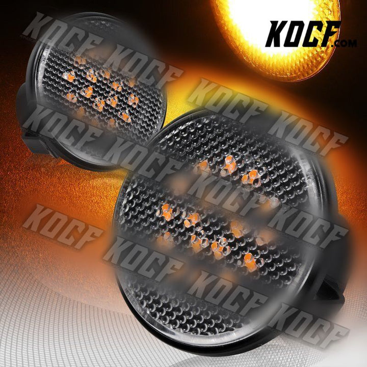 For 1989-2015 Mazda MX-5 Clear Lens Amber LED Indicator Side Repeaters Lights - KOCF.com - Car Parts