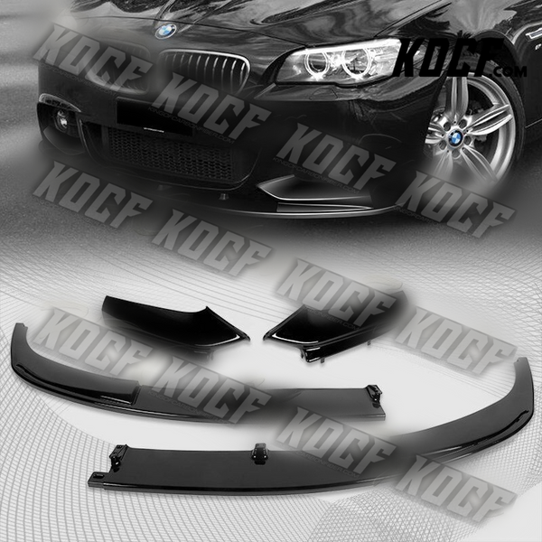 For 2011-2016 BMW F10 528i 530i M-Sport Painted Black Front Bumper Spoiler Lip - KOCF.com - Car Parts