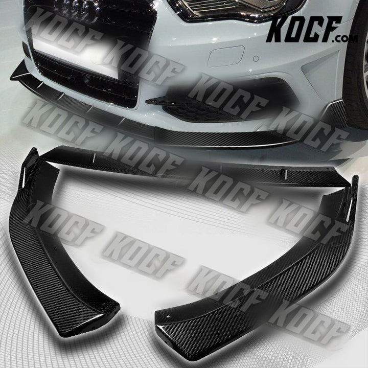 For 2014-2016 Audi A3 Real Carbon Fiber Sport Front Bumper Splitter Spoiler Lip - KOCF.com - Car Parts