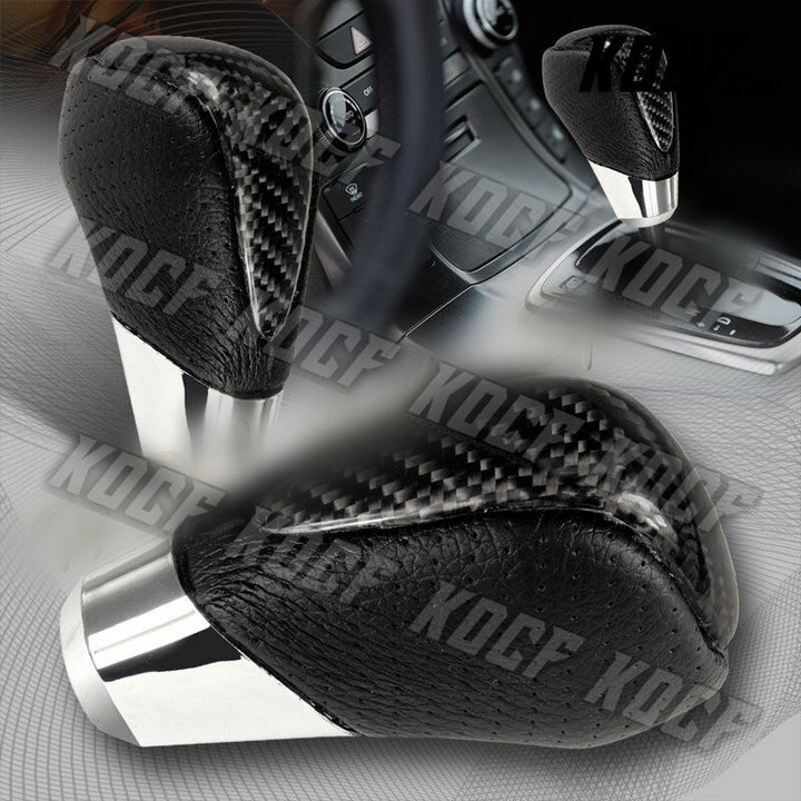 Universal Real Carbon Fiber PVC Leather VIP Type-2 Manual MT Shift Shifter Knob - KOCF.com - Car Parts