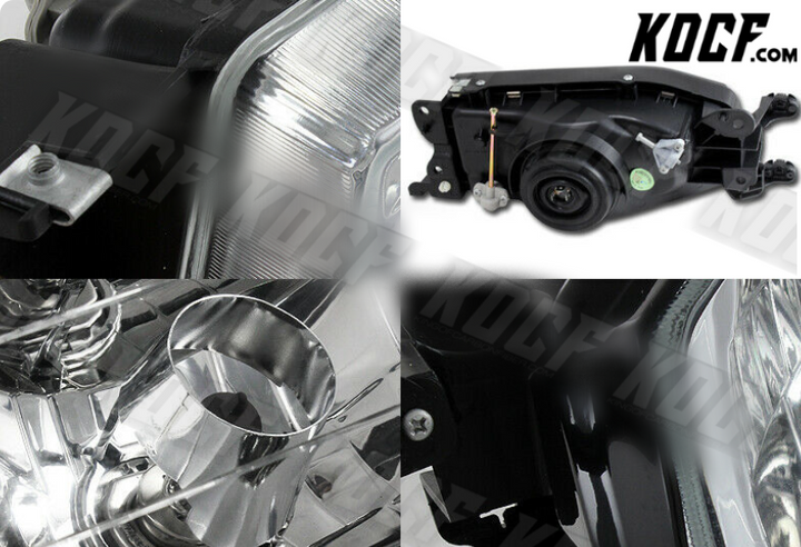 For 88-89 Mazda 323 / Protege Chrome Housing Clear Lens Headlight Lights Lamps - KOCF.com - Car Parts