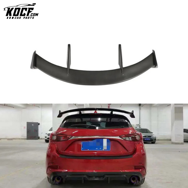 Black FRP/Carbon Fiber Universal Style M3 Rear Wing Spoiler for Mazda 3 Axela Hatchback 2014-2019