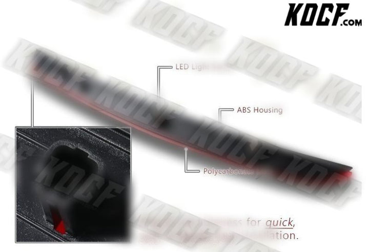 For Audi TT/TTS Quattro MK2 LED Red Lens High Level Center 3RD Brake Light Lamp - KOCF.com - Car Parts