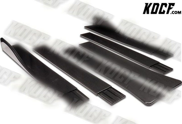 86" x 4" Universal Carbon Look Side Skirt Extension Rocker Splitters Lip 6pcs - KOCF.com - Car Parts