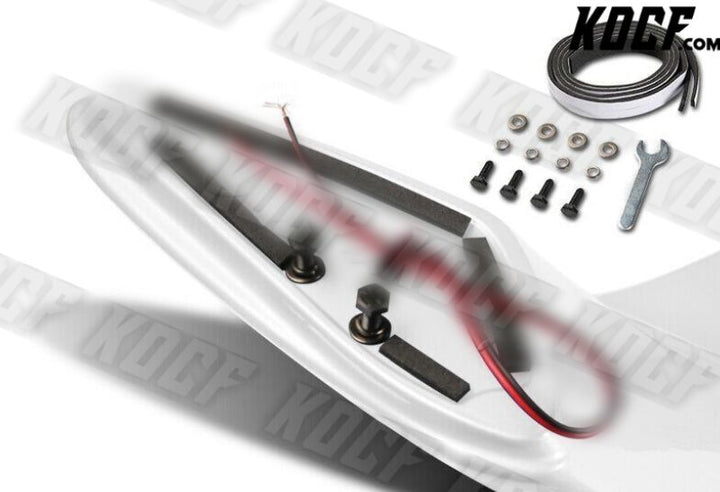 For 2006-2010 Honda Civic Coupe Painted White Rear Trunk Spoiler Wing LED Brake - KOCF.com - Car Parts