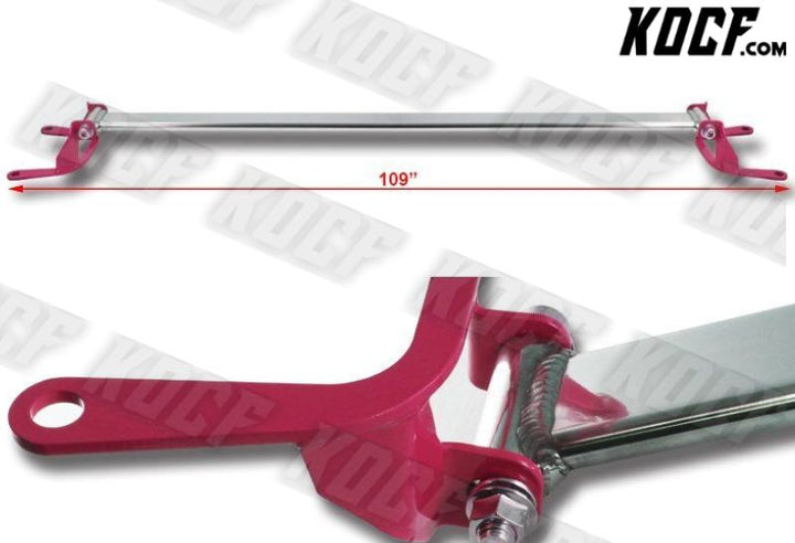 For 08-14 Subaru Impreza WRX STI JDM Aluminum Rear Upper Strut Tower Bar Pink - KOCF.com - Car Parts