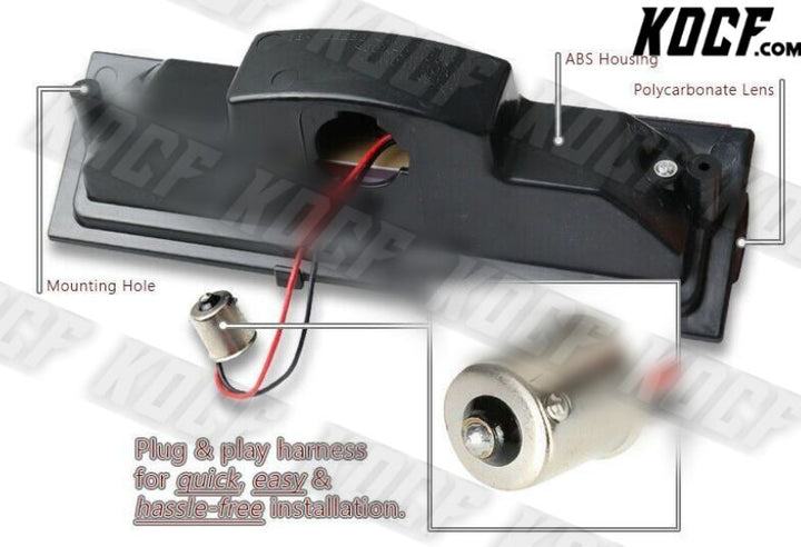 For 1991-1996 Chevy Corvette Black Housing LED BAR 3RD Third Brake Stop Light - KOCF.com - Car Parts