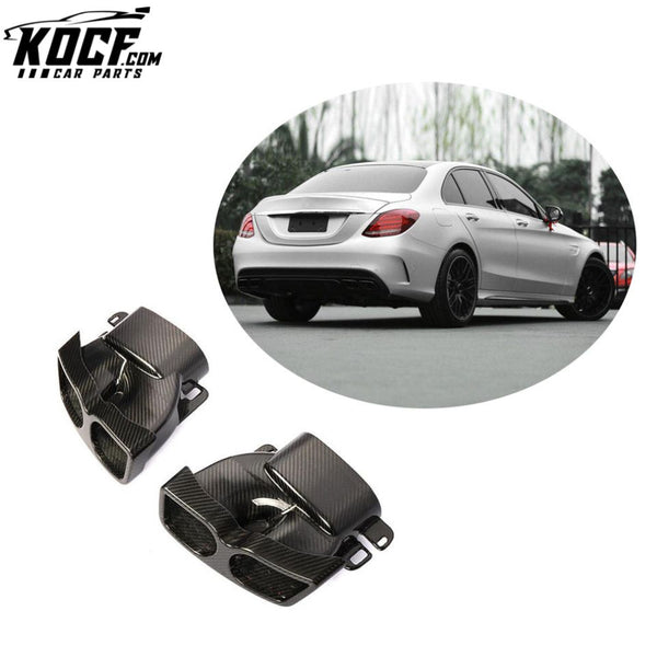 Dry Carbon Fiber W222 W218 W176 W213 W205 Exhaust Pipe for Mercedes Benz C63 AMG/C63 AMG S 2-Door 4-Door 15-18