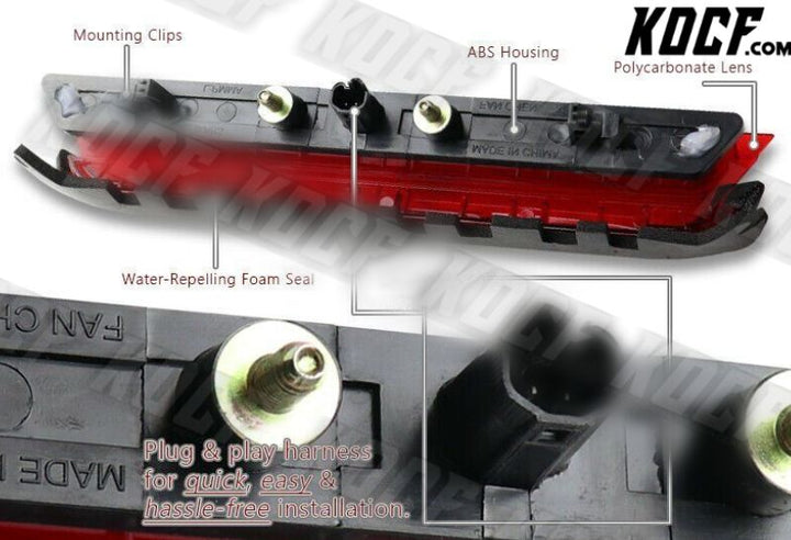 For 11-16 Scion tC Red Lens LED Strip 3RD Third Brake Stop Tail Light Lamp - KOCF.com - Car Parts