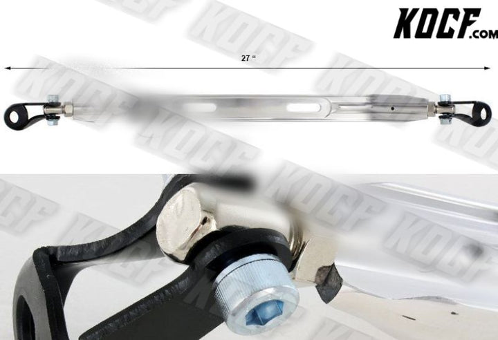 For 1996-2000 Honda Civic EK Silver Aluminum Lower Front+Rear Strut Tie bar 2pcs - KOCF.com - Car Parts