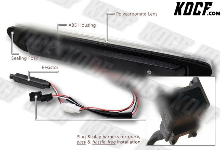 For 2004-2012 Chevy Colorado Chrome LED BAR 3RD Third Brake Light W/Cargo Lamp - KOCF.com - Car Parts