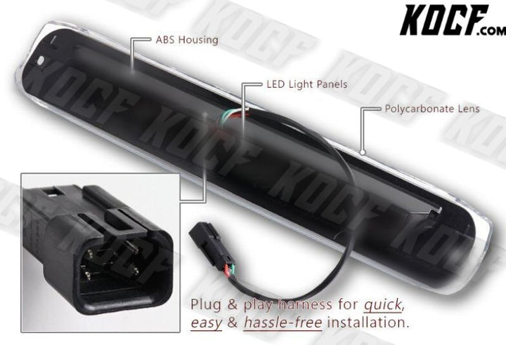 For 1999-2006 Chevy Silverado Black LED 3RD Third Brake Stop Light W/Cargo Lamp - KOCF.com - Car Parts