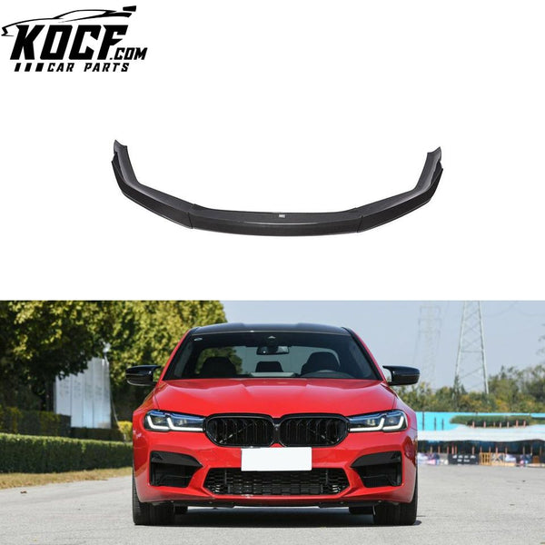 3PCS/SET Style Dry Carbon Fiber F90 M5 LCI Front Splitter Lips for BMW M5 LCI Competition Sedan 4-Door 2021