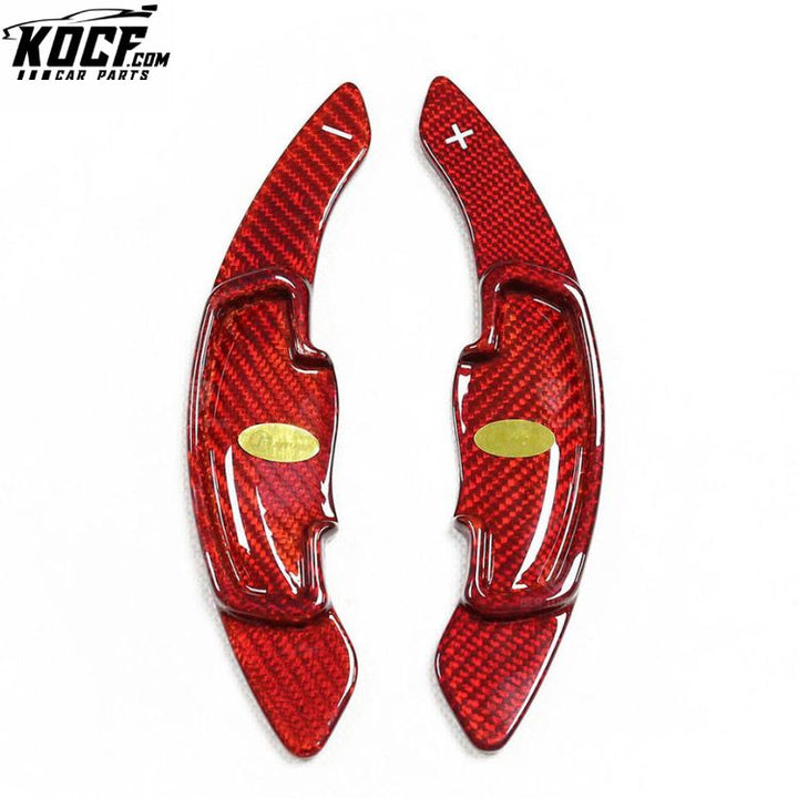 For Honda Civic Accord Accura Odyssey Spirior Glossy Red Carbon Fiber Paddle Shifters Interior Steering Wheel Shift Extension