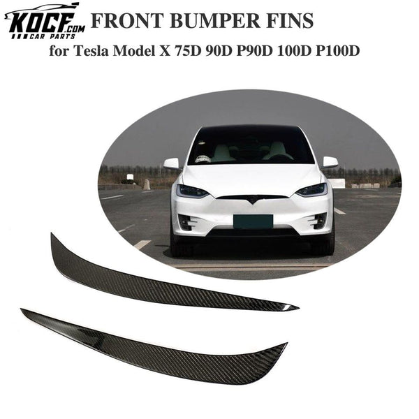 Carbon Fiber Car Front Bumper Canards for Tesla Model X 16-18