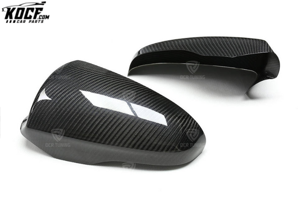 Pure Carbon Fiber Sideview Mirror Covers for BMW F10 M5 2010-2017 Rearview Dry CF Shell Glossy black