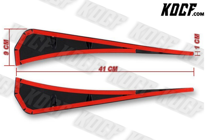 For 2016-2021 Honda Civic Glossy Black ABS Side Fender Vent Air Wing Cover Trim - KOCF.com - Car Parts