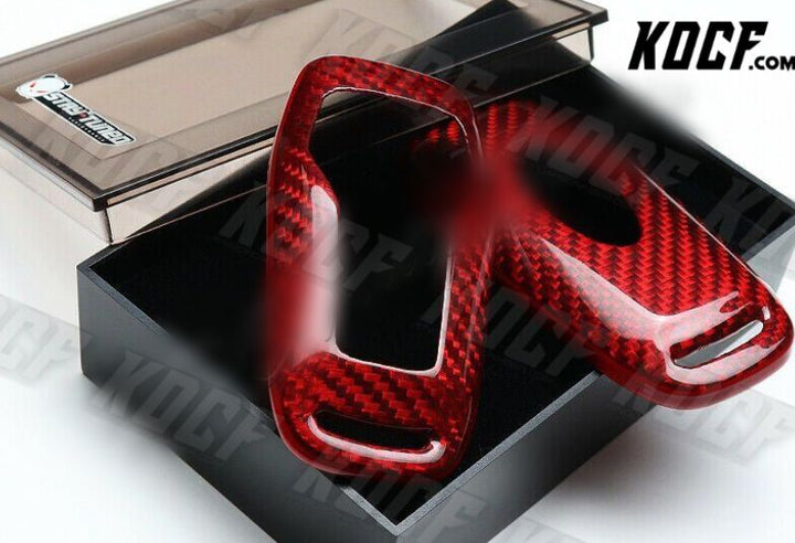 For Lincoln MKC MKX MKZ 100% Real Red Carbon Fiber Remote Key Shell Cover Case - KOCF.com - Car Parts