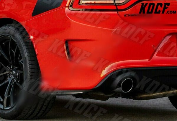 For 15-19 Dodge Charger SRT-Style Carbon Look Rear Bumper Lip Aprons 2pcs - KOCF.com - Car Parts