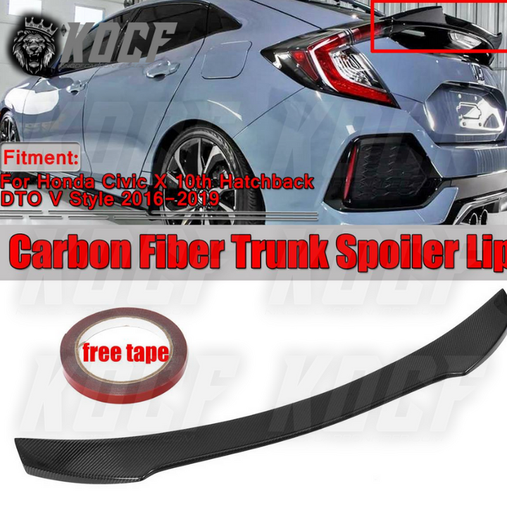 Roof Spoiler For Honda Civic X | Fiber Spoiler | King Of Carbon Fiber