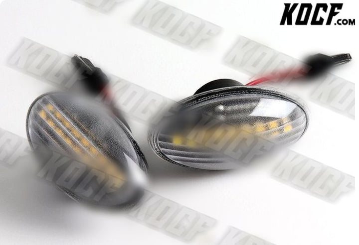 For Mini Cooper R50 R52 R53 Black White LED Turn Signal Side Marker Lights Lamps - KOCF.com - Car Parts