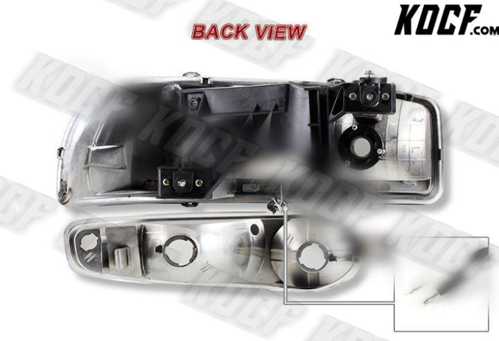 For GMC Sierra/Yukon XL 1500 Denali G2 DRL LED Smoke Amber Headlights+Bumper 4PC - KOCF.com - Car Parts