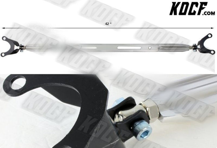 For 1988-2000 Honda Civic/CRX Rear Upper Silver Aluminum Tower Brace Strut Bar - KOCF.com - Car Parts