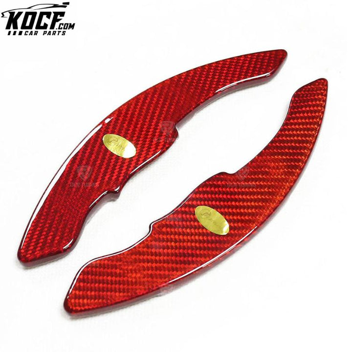 For Honda Civic Accord Accura Odyssey Spirior Glossy Red Carbon Fiber Paddle Shifters Interior Steering Wheel Shift Extension