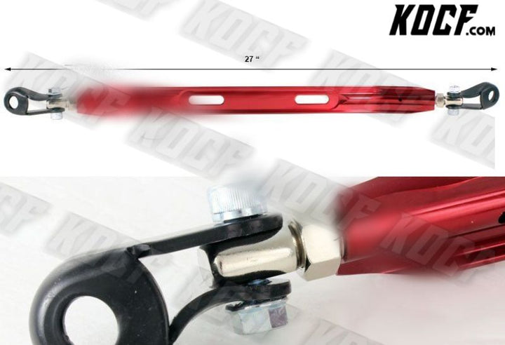 For 1996-2000 Honda Civic Red CNC Aluminum Lower Front+Rear Strut Tie bar 2pcs - KOCF.com - Car Parts