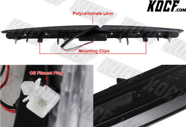 For 05-10 Scion tC Chrome Housing Smoke Lens LED 3RD Third Brake Tail Stop Light - KOCF.com - Car Parts