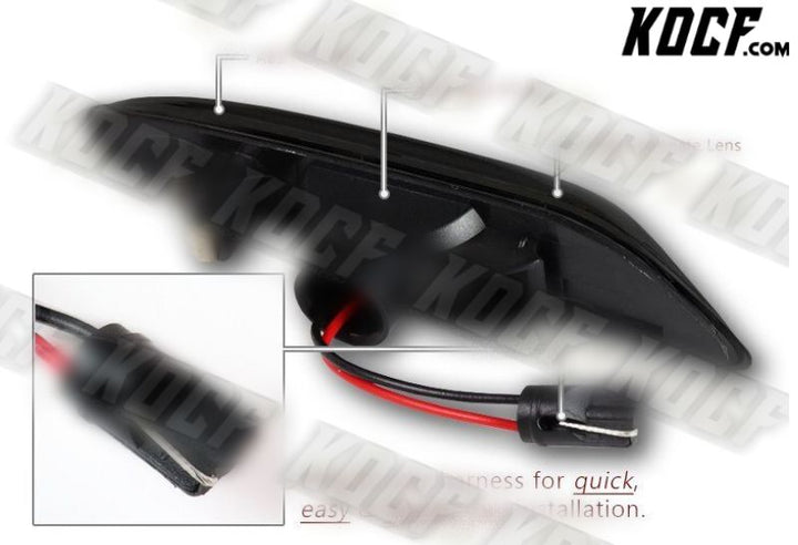 For BMW E46 E60 E61 E82 E83 E84 E88 E90 E92 Smoke White LED Side Marker Lights - KOCF.com - Car Parts