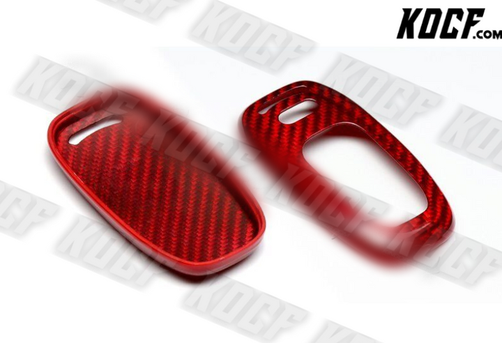 For Audi S3 S5 S6 R8 TT Q3 Q5 Real Red Carbon Fiber Remote Key Shell Cover Case - KOCF.com - Car Parts