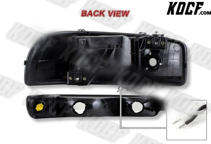 For 2000-2006 GMC Yukon XL 1500 2500 G2 DRL LED Black Smoke Headlights+Bumper 4P - KOCF.com - Car Parts