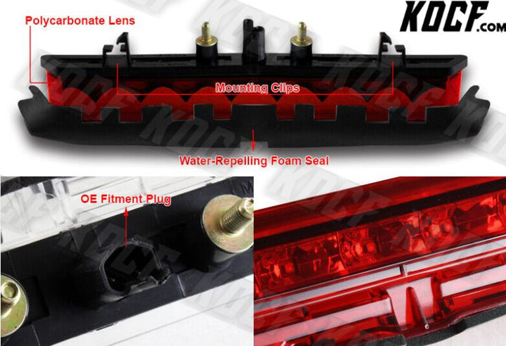 For 2011-2016 Scion tC Chrome Housing Red Lens LED 3RD Third Brake Stop Light - KOCF.com - Car Parts