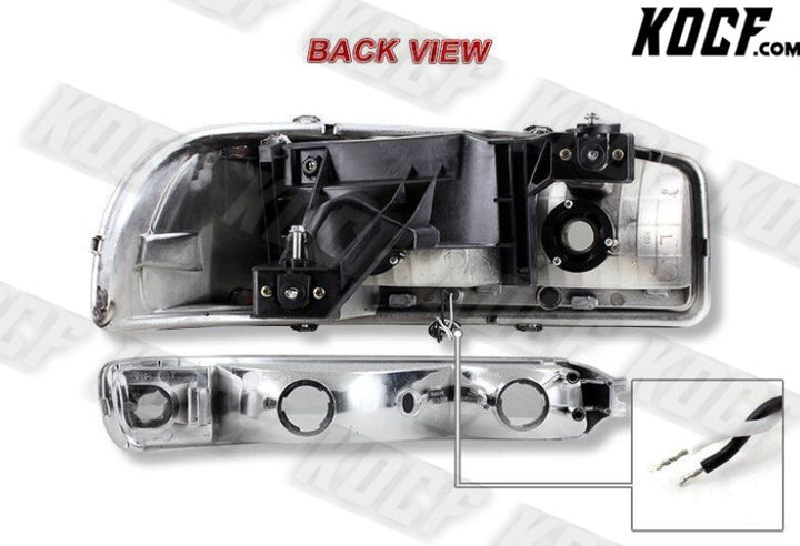 For GMC Sierra/Yukon XL 1500 2500 DRL LED Chrome Clear Headlights+Bumper Lamps - KOCF.com - Car Parts