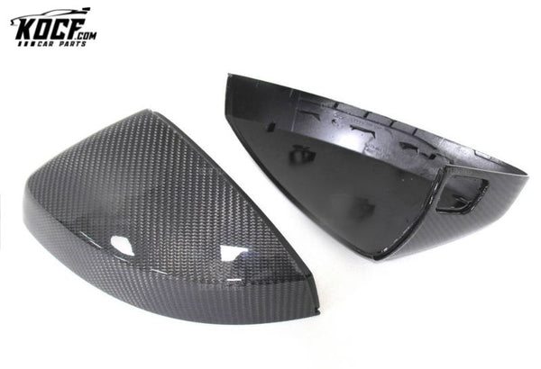 For Audi A3 S3 RS3 8V Carbon Fiber Mirror Cover Replacement 2014-2019 Casing With Blind Lane Assist Shell Rearview