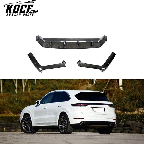 Carbon Fiber Car Rear Bumper Lip for Porsche Cayenne Base Sport 4-Door 2018-2020