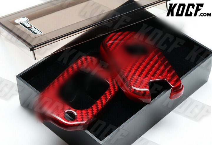 For Honda Accord/Civic/Odyssey Real Red Carbon Fiber Remote Key Shell Cover Case - KOCF.com - Car Parts