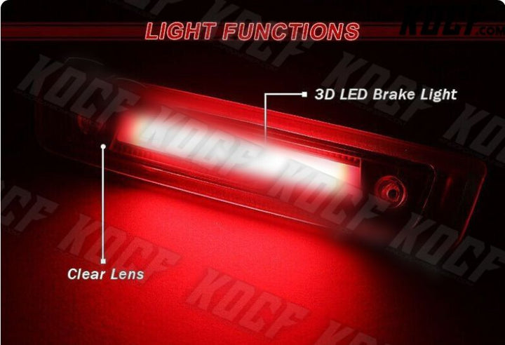 For 06-10 Jeep Commander Black Housing LED Strip 3RD Third Brake Stop Tail Light - KOCF.com - Car Parts