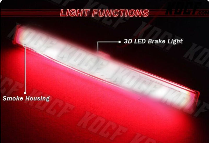 For 2005-2013 Chevy Corvette Smoke Lens LED Strip 3RD Third Brake Stop Light - KOCF.com - Car Parts