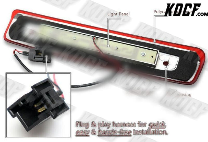 For 2006-2010 Jeep Commander Red Lens LED Strip 3RD Third Brake Stop Tail Light - KOCF.com - Car Parts