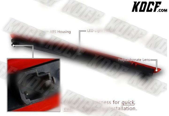 For 2005-2011 Audi S6 A6 Quattro High Mounted LED Red Lens 3RD Brake Tail Light - KOCF.com - Car Parts