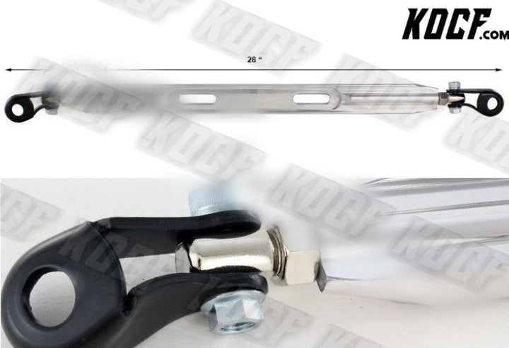 For 1988-2000 Honda Civic/CRX Rear Lower Silver CNC Aluminum Tie Bar Strut Bar - KOCF.com - Car Parts