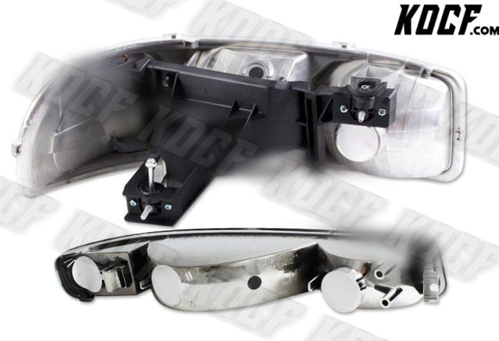 For 1999-2006 GMC Sierra 1500 2500 Chrome Headlights+Bumper W/Amber Reflector 4P - KOCF.com - Car Parts