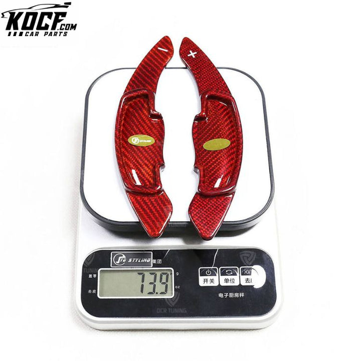 For Honda Civic Accord Accura Odyssey Spirior Glossy Red Carbon Fiber Paddle Shifters Interior Steering Wheel Shift Extension