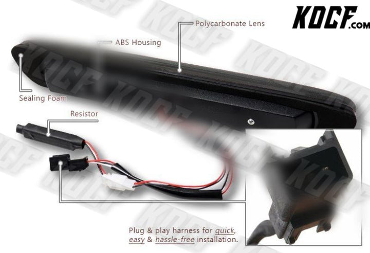 For Colorado/GMC/Canyon Smoke Lens LED BAR 3RD Third Brake Light W/Cargo Lamp - KOCF.com - Car Parts