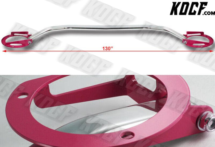 For 2008-2014 Subaru Impreza WRX STI Aluminum Front+Rear Upper Strut Bar-Pink - KOCF.com - Car Parts