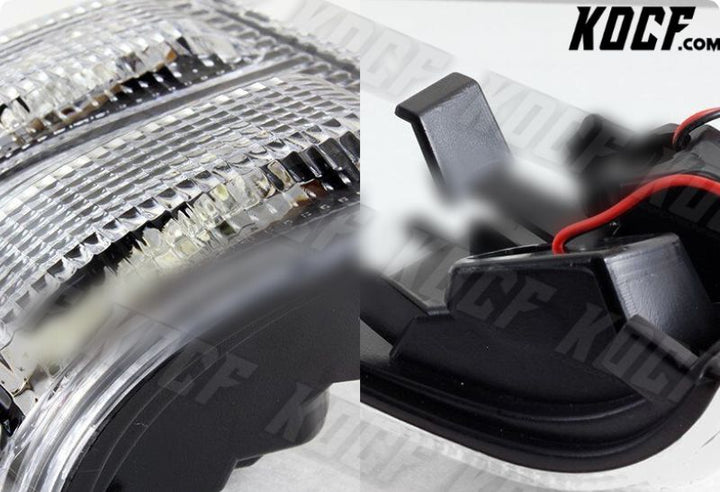 For 2008-2016 Ford Super duty Clear Side Mirror White LED Running Signal Lights - KOCF.com - Car Parts