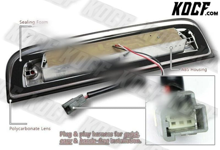 For 2014-18 Chevy Silverado/GMC Sierra Black/Smoke LED BAR 3RD Third Brake Light - KOCF.com - Car Parts